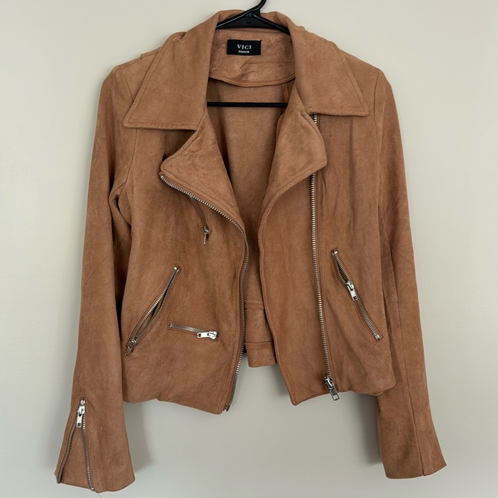 Vici faux suede moto jacket